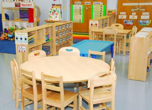 Bright and engaging preschool classroom