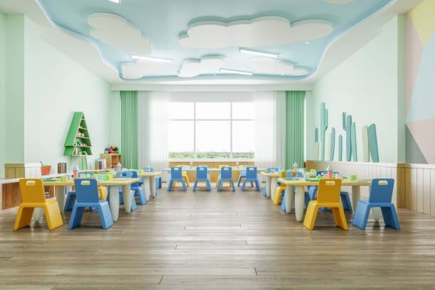 interior of a modern kindergarten.