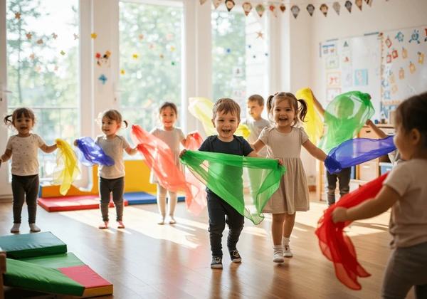 Children enjoying music and movement activities