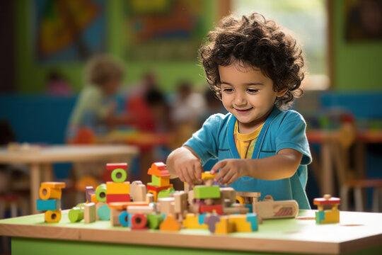 Child learning through block play