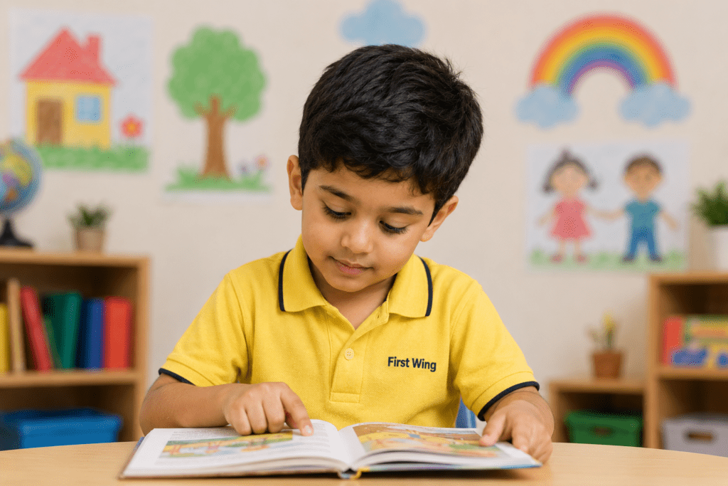 Reading and learning activity at our trusted preschool